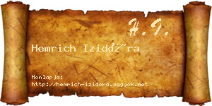 Hemrich Izidóra névjegykártya